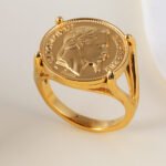 Napoleon Iii Coin Inlaid Commemorative Men's Stainless Steel Ring| G005063 - Image 3