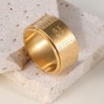 China Buddhist Heart Sutra Rotatable Stainless Steel Universal Ring For Men And Women丨F-1-154 - Image 3