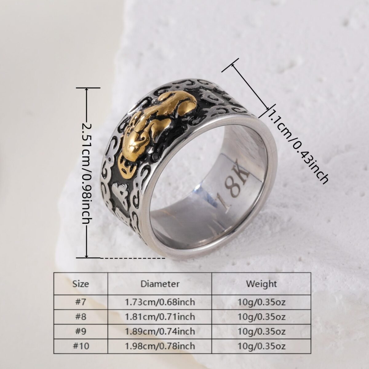 Feng Shui Pixiu Good Luck And Wealth Unisex Stainless Steel Ring丨CQSDZ-1 - Image 6