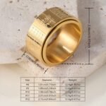China Buddhist Heart Sutra Rotatable Stainless Steel Universal Ring For Men And Women丨F-1-154 - Image 2