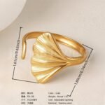 24K Gold-Plating Stainless Steel Adjustable Open Fashion Retro Women's Waterproof Ring - Image 13