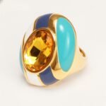 Classic Metal Enamel Gem - Set Ring - Trendy and Gorgeous Unisex Accessory | G004462JHU - Image 6