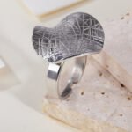 Personalized and creative wide-face woven open stainless steel women's ring | G005252 - Image 4