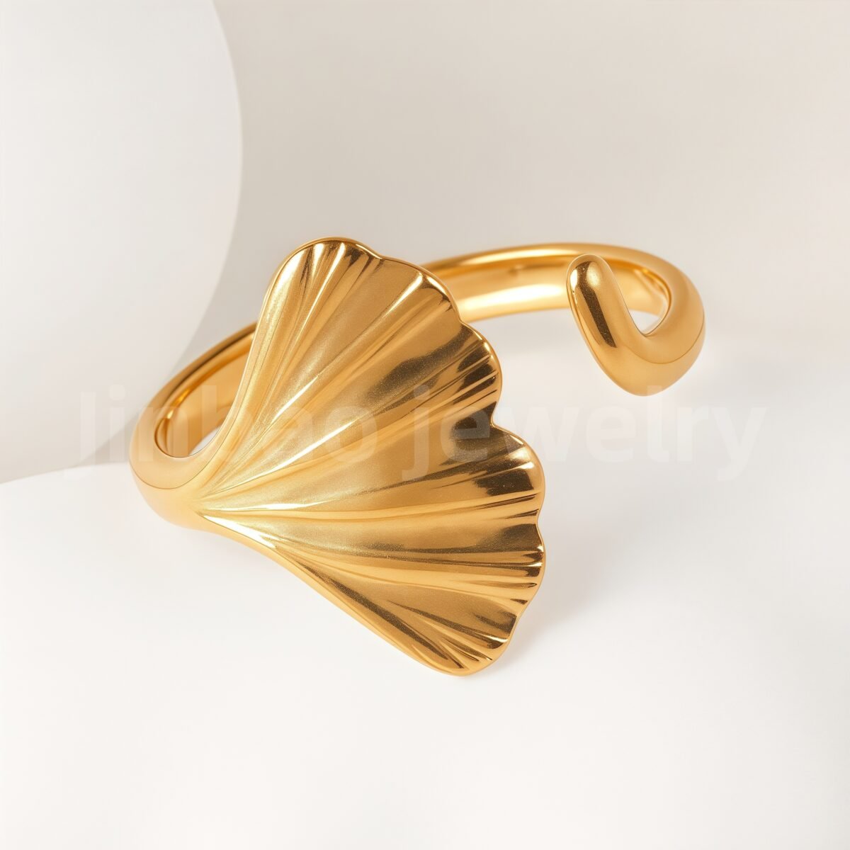 24K Gold-Plating Stainless Steel Adjustable Open Fashion Retro Women's Waterproof Ring - Image 14