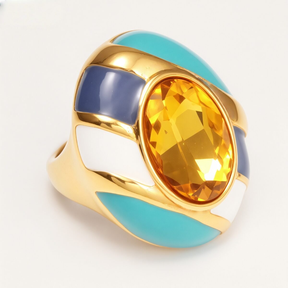 Classic Metal Enamel Gem - Set Ring - Trendy and Gorgeous Unisex Accessory | G004462JHU - Image 7