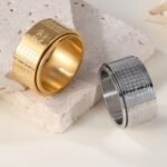 China Buddhist Heart Sutra Rotatable Stainless Steel Universal Ring For Men And Women丨F-1-154
