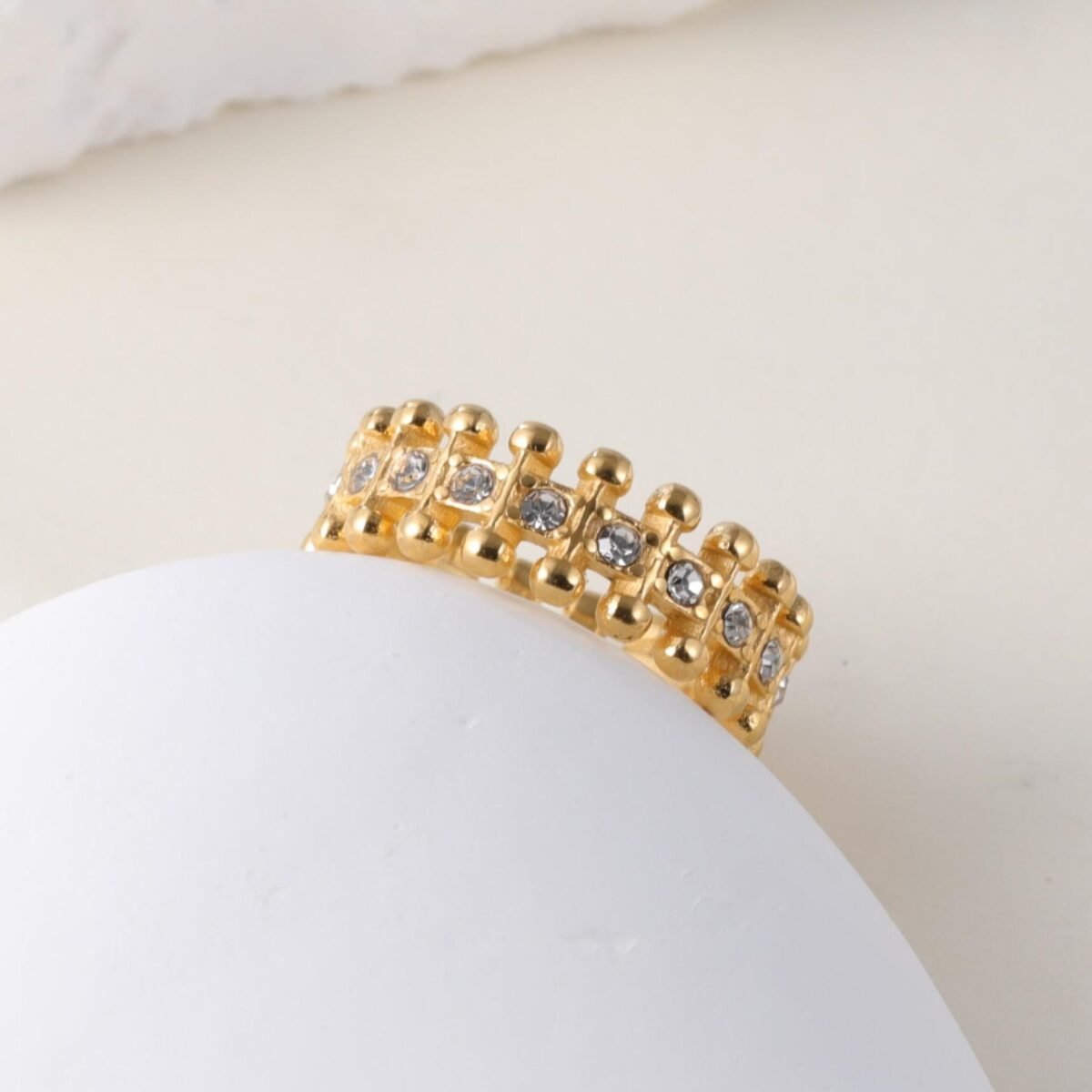 European And American Style Mini Dot Shining Ladies 'stainless Steel Waterproof Ring丨N00727J - Image 5