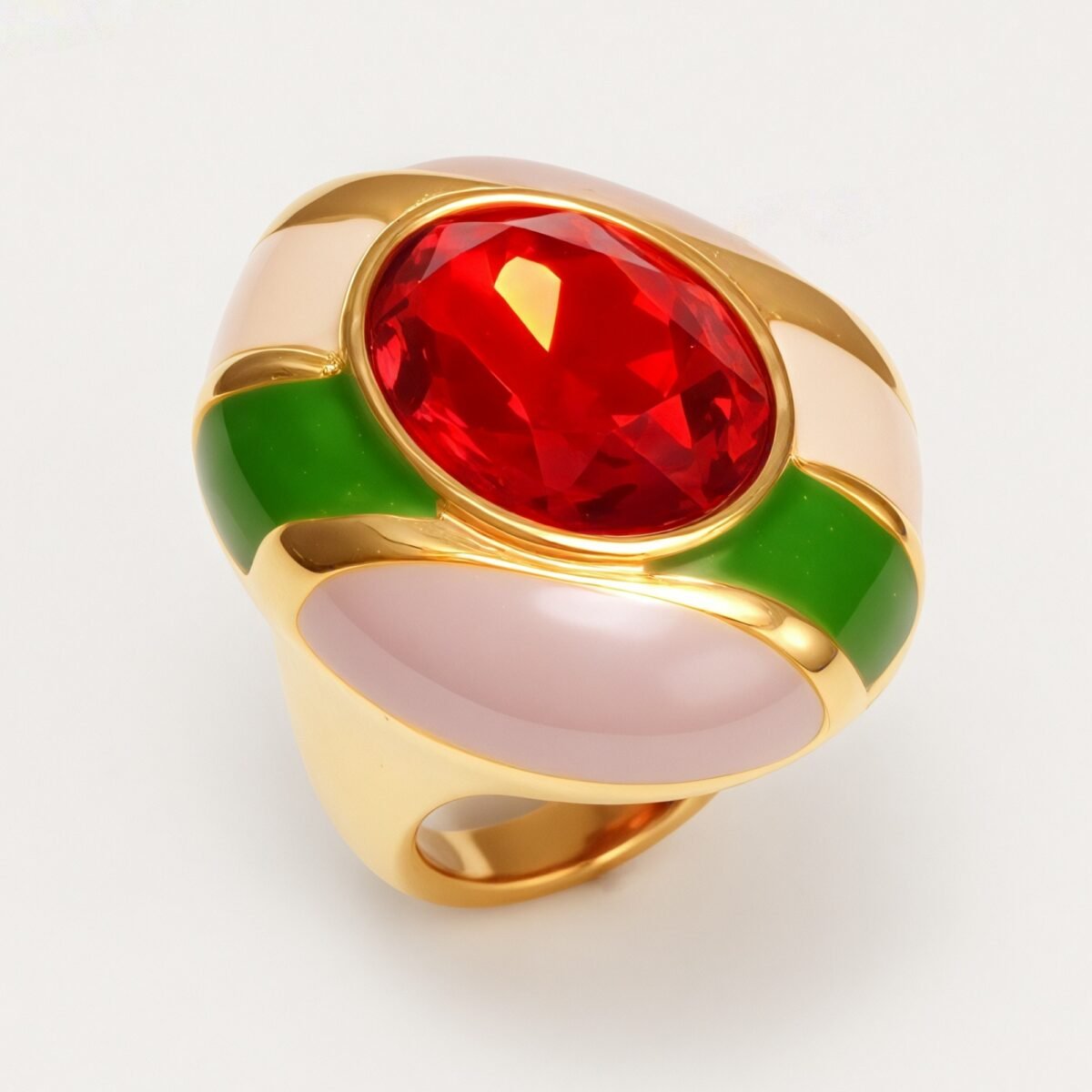 Classic Metal Enamel Gem - Set Ring - Trendy and Gorgeous Unisex Accessory | G004462JHU - Image 2