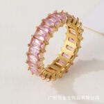 Women's stainless steel ring with colored zircon | G005626 - Image 9