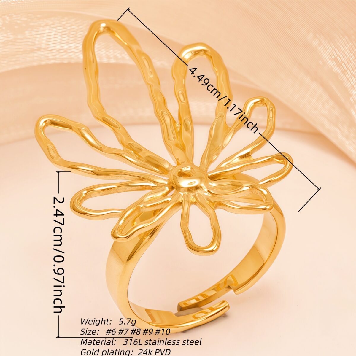 Bohemian Style Daisy - inspired Stainless Steel Women's Ring丨G005898 - Image 2