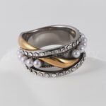 24K Gold-Plated Stainless Steel Heart Design Unique Women's Ring - Image 3