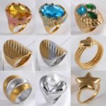 24K Gold Plated Stainless Steel Rings with Artificial Gemstones & Pearls