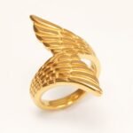 Gold/Silver Wing Ring - Stylish and Trendy Statement Jewelry | N001007 - Image 2