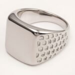 Classic Polished Silver Square Ring - Daily Versatile Plain Band | DZ1111G - Image 3