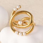 24K Gold-Plating Stainless Steel Adjustable Open Fashion Retro Women's Waterproof Ring - Image 18
