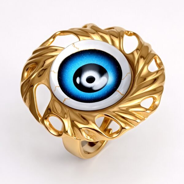 Metal Artistic Eye - Shaped Ring - Trendy and Unique Unisex Accessory | G006213