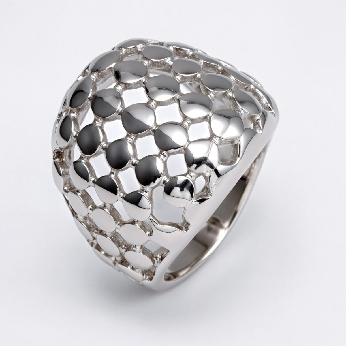 Metallic Texture Grid Ring - Trendy and Versatile Unisex Accessory | G00343 - Image 5