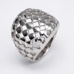 Metallic Texture Grid Ring - Trendy and Versatile Unisex Accessory | G00343 - Image 5