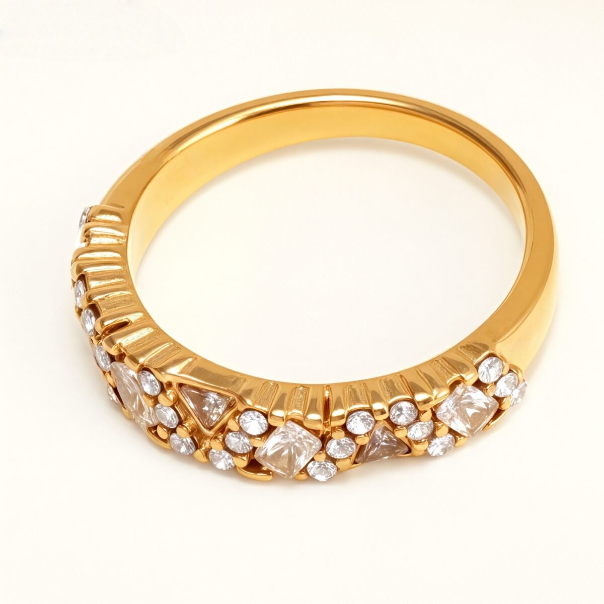 Classic Metal Diamond - Inlaid Luxurious Ring - Trendy and Shiny Unisex Accessory | N001996JB - Image 3