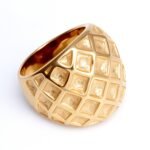 Metallic Texture Diamond - Pattern Ring - Trendy and Versatile Unisex Accessory | G003671 - Image 2