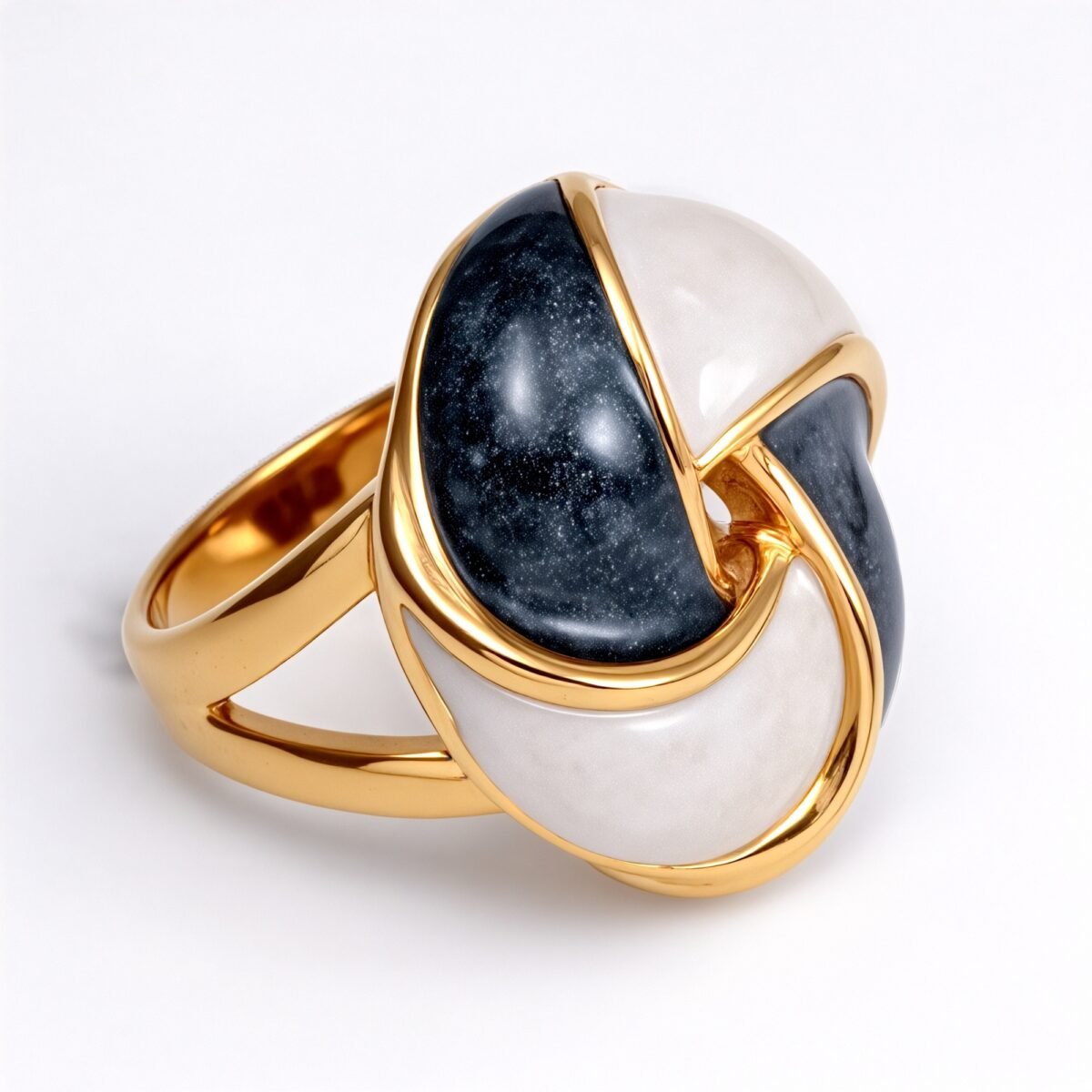 Gold - Framed Braided Colorful Gem Ring - Stylish and Personalized Jewelry | G004512JHU - Image 8