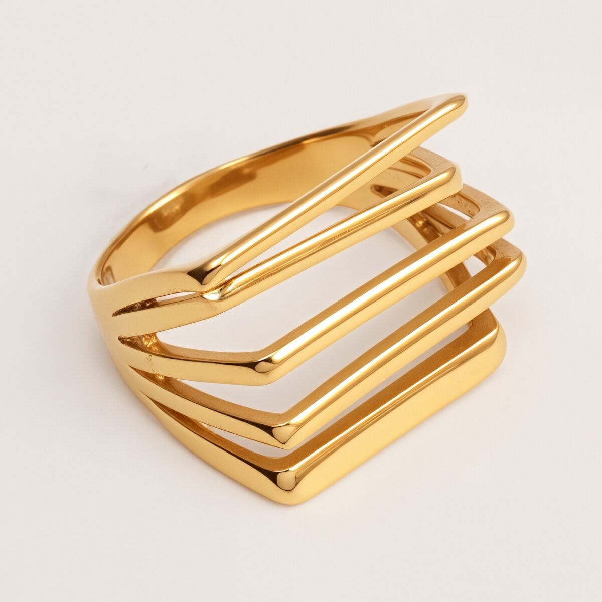 Gold/Silver Multi - Layered Line Ring - Minimalist and Stylish Jewelry | G005583 - Image 3
