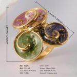Creative Leaf Design Epoxy Resin Stainless Steel Women's Ring - Image 10