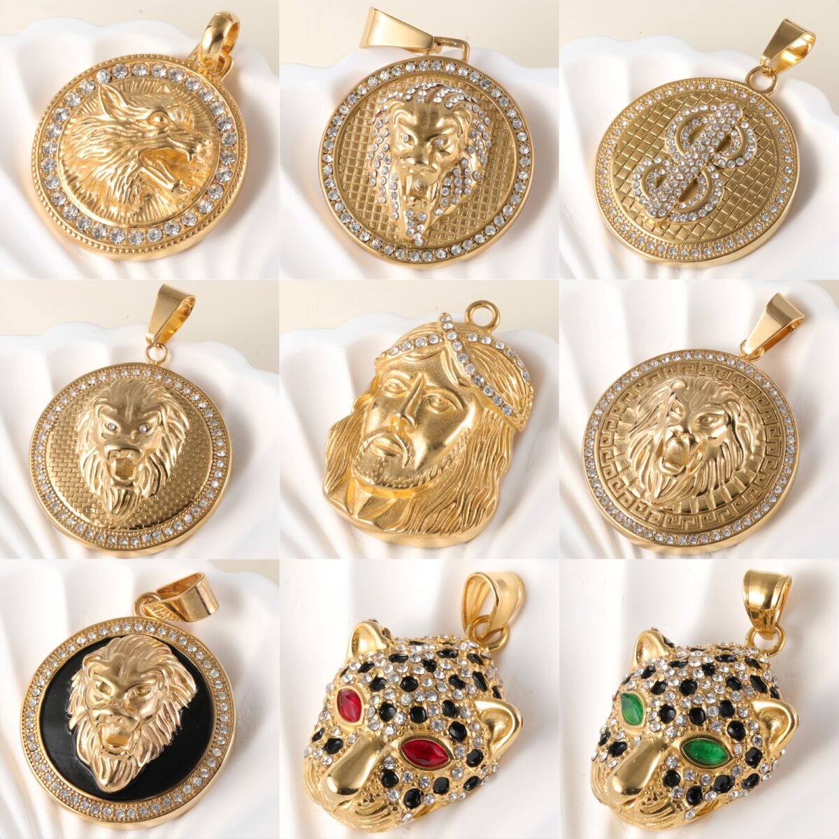 24K gold-plated stainless steel pendant, non-allergenic and non-fading - Image 1