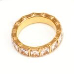 Gold - Inlaid Square Clear - Diamond Ring - Stylish and Luxurious Jewelry | N001999JB - Image 4