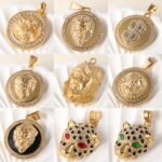 24K gold-plated stainless steel pendant, non-allergenic and non-fading