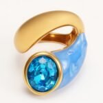 Twisted Design Enamel & Gem Stainless Steel Ring - Trendy Accessory | G004485 - Image 2