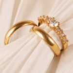 24K Gold-Plating Stainless Steel Luxury Crystal Wedding Waterproof Ring - Image 17