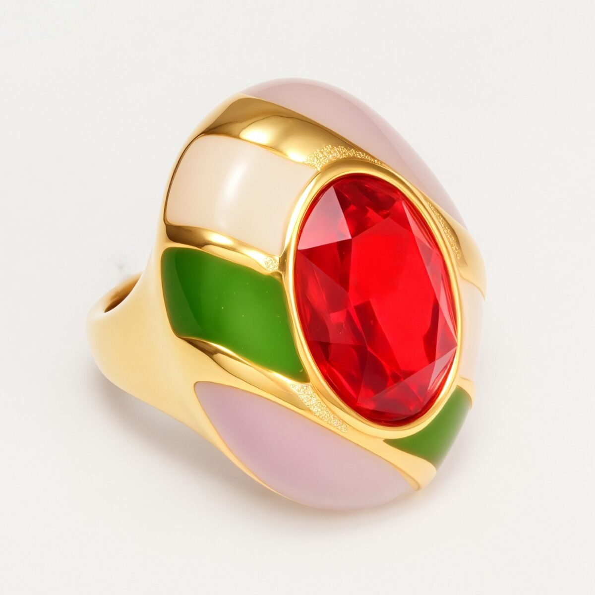 Classic Metal Enamel Gem - Set Ring - Trendy and Gorgeous Unisex Accessory | G004462JHU - Image 3