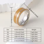 Wood Grain Inlaid Resin Stainless Steel Men's Ring丨P00123 - Image 3