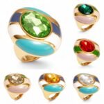 Classic Metal Enamel Gem - Set Ring - Trendy and Gorgeous Unisex Accessory | G004462JHU