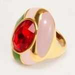 Classic Metal Enamel Gem - Set Ring - Trendy and Gorgeous Unisex Accessory | G004462JHU - Image 4