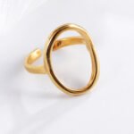 Sleek Oval Shape Stainless Steel Ring for Women | N0012 - Image 3