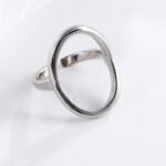 Sleek Oval Shape Stainless Steel Ring for Women | N0012 - Image 5
