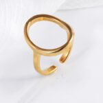 Sleek Oval Shape Stainless Steel Ring for Women | N0012 - Image 2