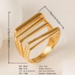 24K Gold-Plating Stainless Steel Adjustable Open Fashion Retro Women's Waterproof Ring - Image 15