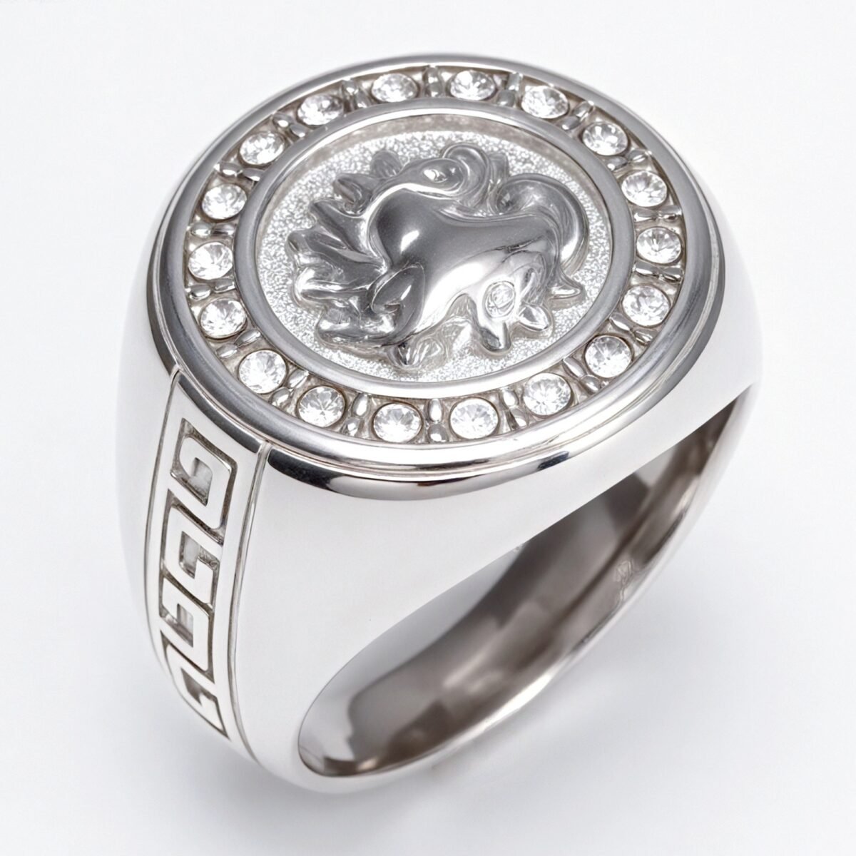 Metal - Carved Diamond - Inlaid Ring - Trendy Myth - Inspired Unisex Accessory | DZ1021 - Image 5