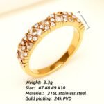 Classic Metal Diamond - Inlaid Luxurious Ring - Trendy and Shiny Unisex Accessory | N001996JB - Image 4