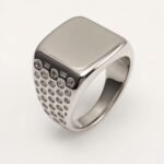 Classic Polished Silver Square Ring - Daily Versatile Plain Band | DZ1111G