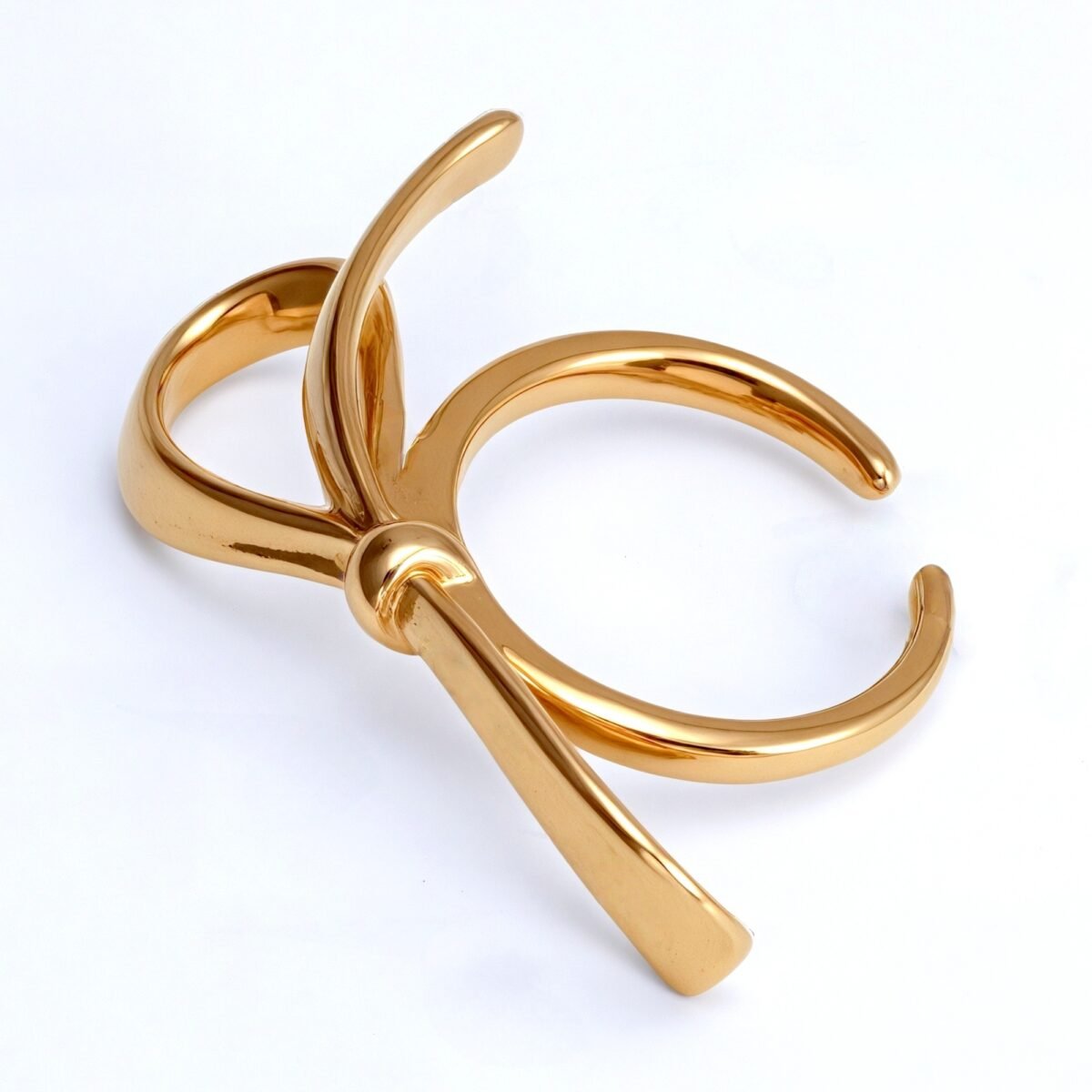 Gold/Silver Bow - Shaped Open Ring - Sweet and Stylish Jewelry | G004948 - Image 2