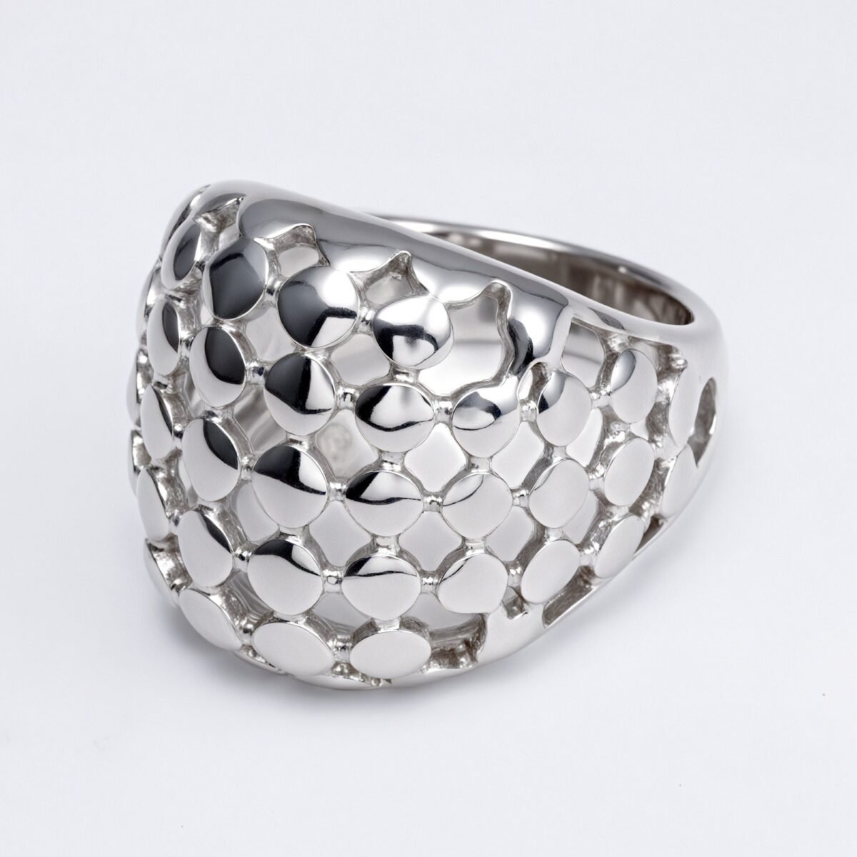 Metallic Texture Grid Ring - Trendy and Versatile Unisex Accessory | G00343 - Image 7