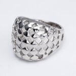 Metallic Texture Grid Ring - Trendy and Versatile Unisex Accessory | G00343 - Image 7