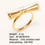 Cute Style Polished Bow Stainless Steel Women's Ring丨G004585 - Image 4