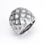 Metallic Texture Diamond - Pattern Ring - Trendy and Versatile Unisex Accessory | G003671 - Image 6
