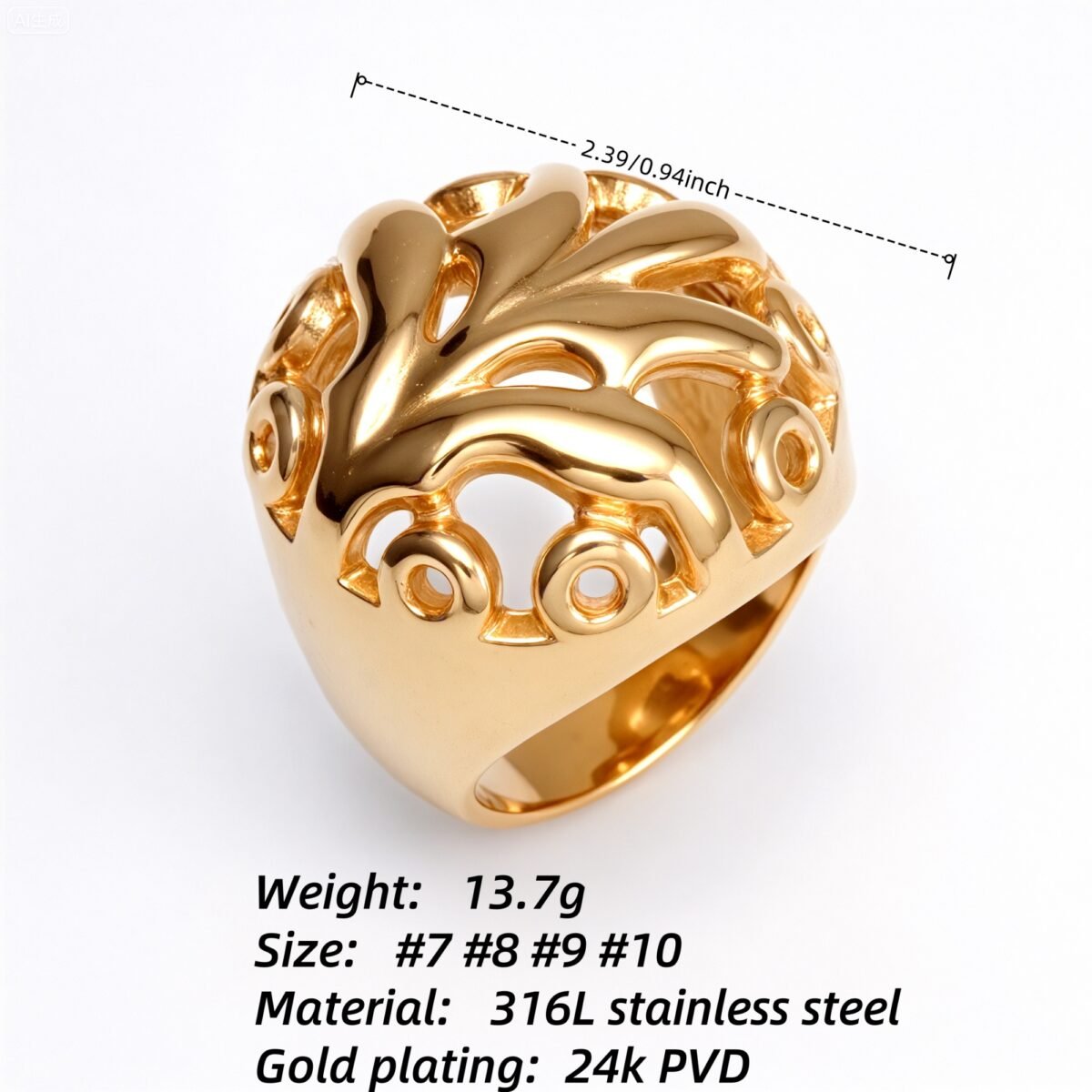 Metal Artistic Hollow - Out Ring - Trendy and Elegant Unisex Accessory | ML061 - Image 5