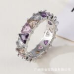 Women's stainless steel ring with colored zircon | G005625J - Image 5